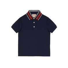 Polo pour enfant en coton avec bande Web