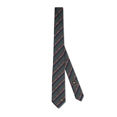 ホースビット シルクジャカード ネクタイダークグレー&レッド ホースビット シルクジャカード ネクタイダークグレー&レッド