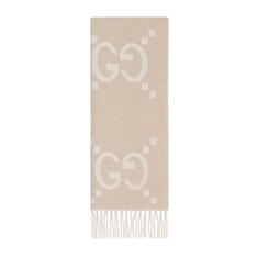 Bufanda jacquard de lamé de cashmere con GG