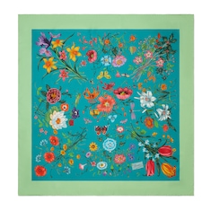 Flora print silk carré