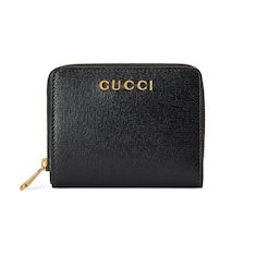 Mini wallet with Gucci script