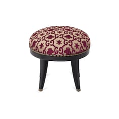 Tabouret rond GG motif jacquard étoiles et abeilles