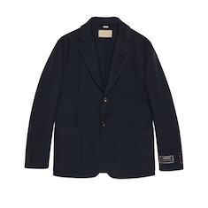 Lightweight wool jacket with Web label