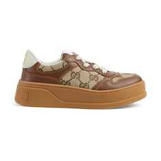 Children's leather platform trainer