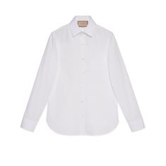 Chemise en coton avec broderie Double G