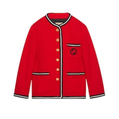 เสื้อแจ็คเก็ต Tweed jacket with Round Interlocking G