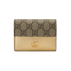 Cartera con tarjetero GG Marmont bicolor