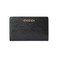 Portafoglio con portacarte e scritta Gucci