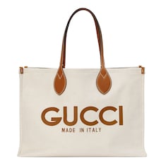 حقيبة يد واسعة مع طبعة Gucci