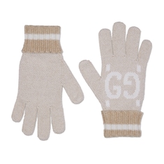 GG cashmere lamé gloves