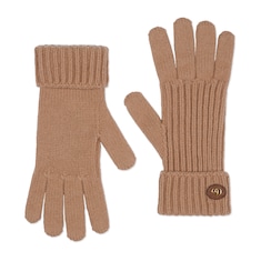 Wool cashmere gloves with Double G