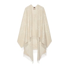 Reversible jumbo GG cashmere cape