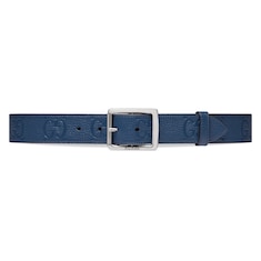 Rubber-effect jumbo GG leather belt