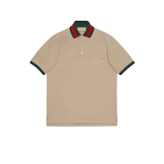 Cotton piquet polo with Web collar