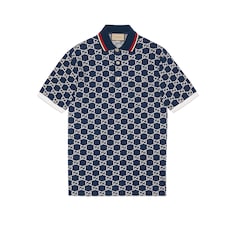 Polo de jacquard de punto de algodón con GG