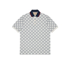 Polo en coton stretch à motif GG