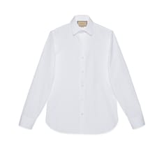 Cotton poplin shirt with Double G