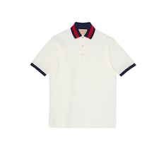 Cotton piquet polo with Web collar