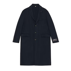 Lightweight wool coat with Web label