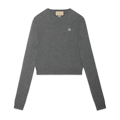 Wool cashmere jumper with embroidery