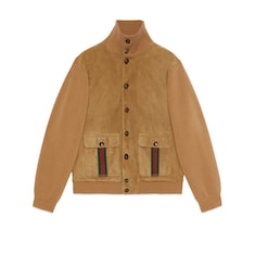 Suede bomber jacket with Web