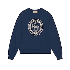 Gucci technical jersey sweatshirt blue best sale