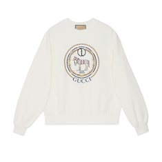 Cotton jersey sweatshirt with embroidery