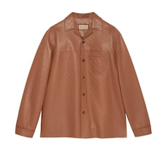 GG embossed leather shirt