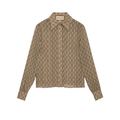 GG damier print silk shirt