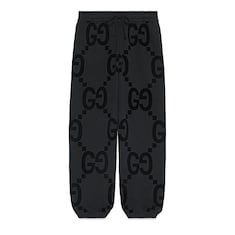 Jogginghose aus Baumwollfleece mit geflocktem GG Print