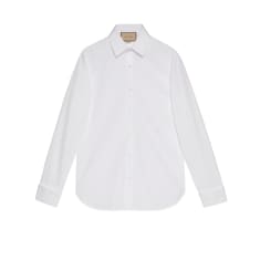 Cotton poplin shirt with Double G