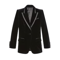 Single-breasted velvet jacket 