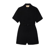 Viscose crêpe cady short jumpsuit