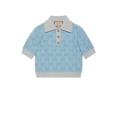 Polo de jacquard de lana con GG