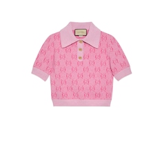 Polo de jacquard de lana con GG