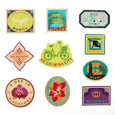 Gucci Cities luggage stickers