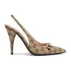 Zapato salón talón descubierto Horsebit mujer