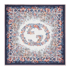 Gucci Interlocking G floral print silk carré