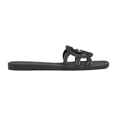 Sandalias tipo chancla con letras G entrelazadas para mujer