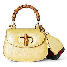 Gucci Bamboo 1947 mini ostrich top handle bag