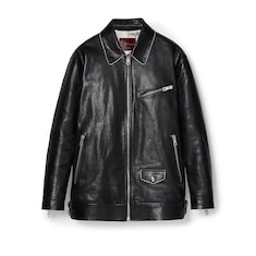 Leather biker jacket with Gucci 