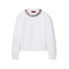 Cotton jersey sweatshirt with crystals