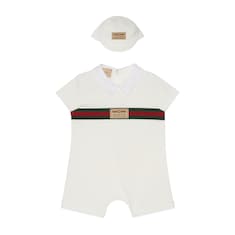 Ensemble cadeau pour bebe en jersey de coton en ivoire GUCCI FR