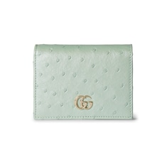 GG Marmont ostrich card case wallet