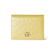 GG Marmont ostrich card case wallet