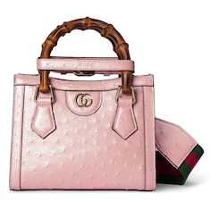 Gucci Diana Mini-Shopper aus Straußenleder