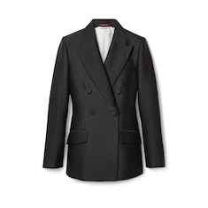 Zweireihiger Blazer aus Wolle und Seide