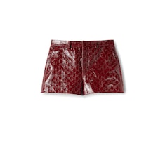 Short de piel brillante con GG en relieve
