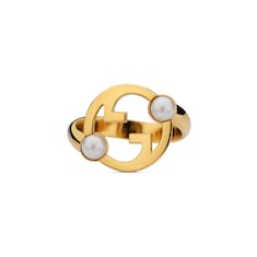 Gucci Blondie cut-out ring with pearl