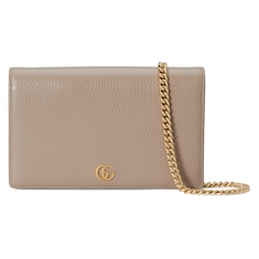 GUCCI GG Marmont Mini Chain Bag Neutral Leather